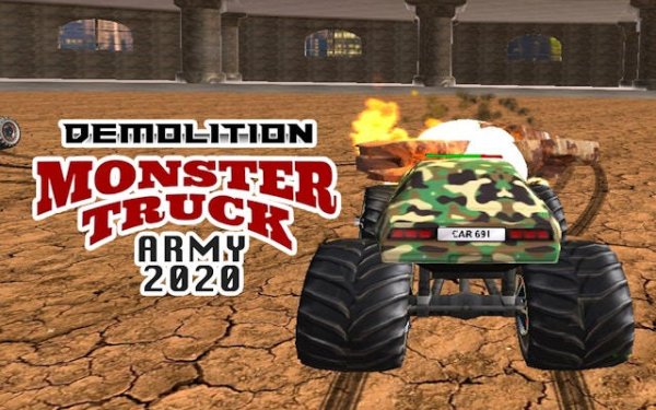 Demolition Monster Truck Army 2020 - Stunt Driving Online Game