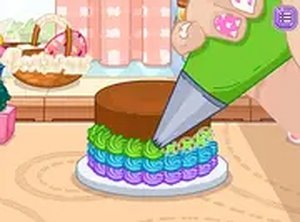 Tiny Baker: Rainbow Buttercream Cake Online Game